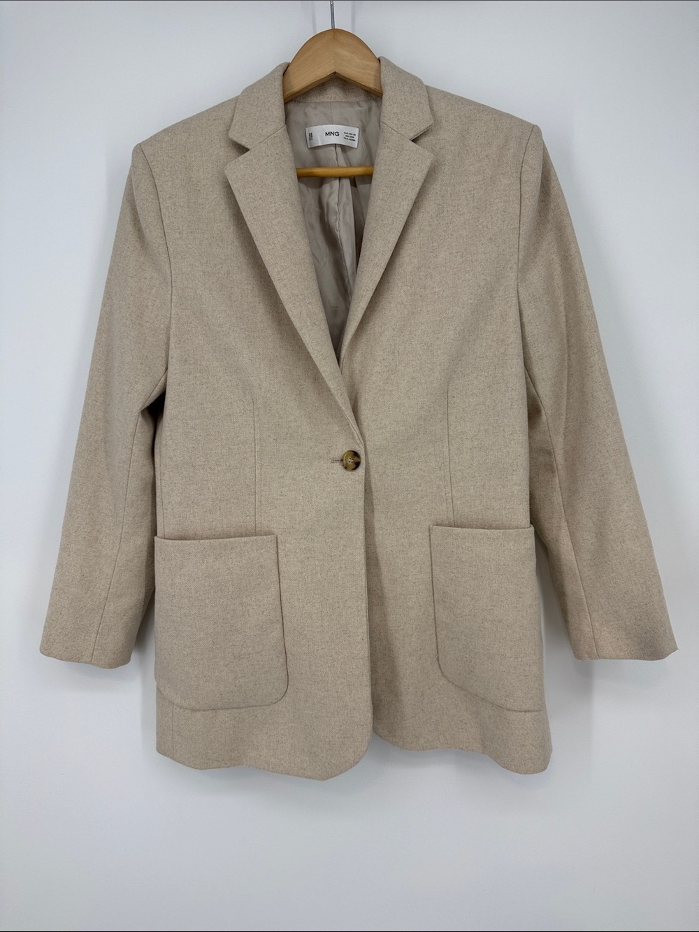 Mango Cream Single-Button Blazer Size Extra Small